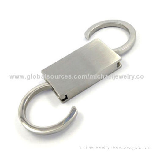 Stainless steel key chains with both high polished and brushed, simple and stylish design